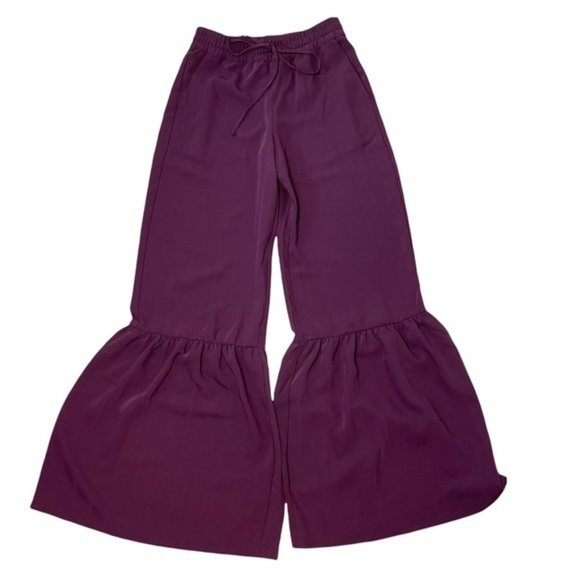 FRENCH CONNECTION Women's Plum Noir Aleida Suiting Bell Bottom Trousers 2 NWT - Picture 2 of 10